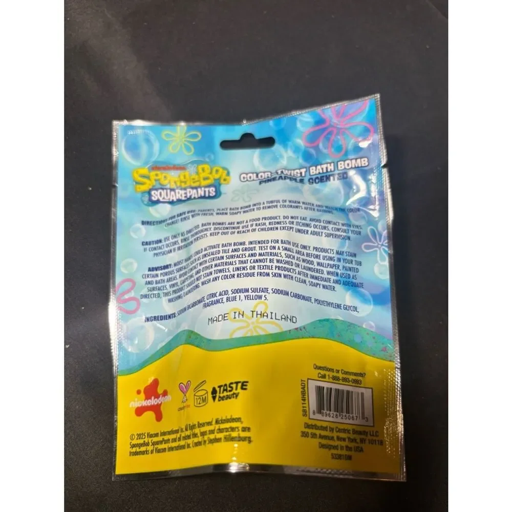 2 New SpongeBob SquarePants Color-Twist Pineapple Scented Bath Bomb